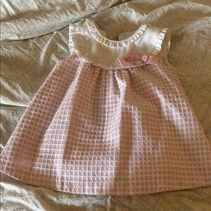 Pink and White Baby Dress with Bow